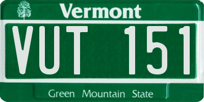 VT license plate VUT151