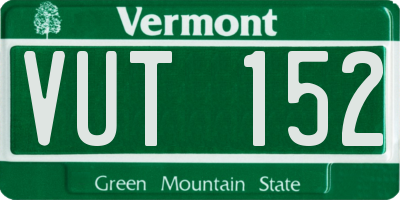 VT license plate VUT152