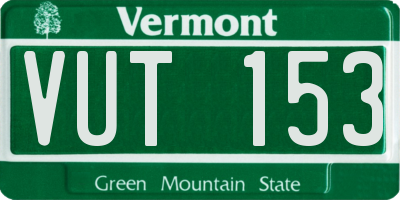 VT license plate VUT153