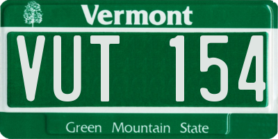 VT license plate VUT154