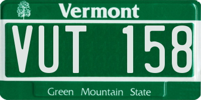 VT license plate VUT158