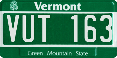 VT license plate VUT163