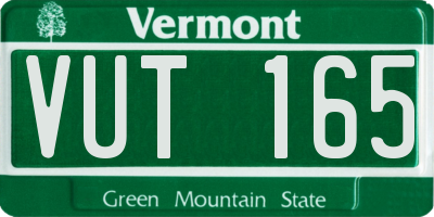 VT license plate VUT165