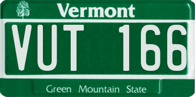 VT license plate VUT166