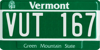 VT license plate VUT167