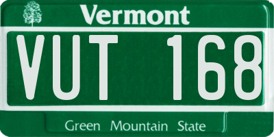 VT license plate VUT168