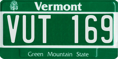 VT license plate VUT169