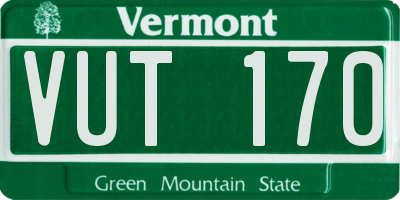 VT license plate VUT170
