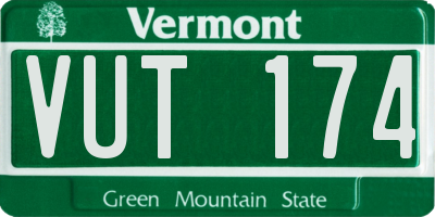 VT license plate VUT174