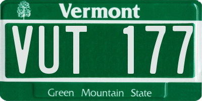 VT license plate VUT177