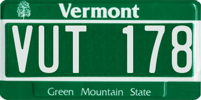 VT license plate VUT178