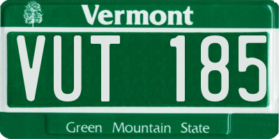 VT license plate VUT185