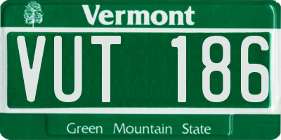 VT license plate VUT186