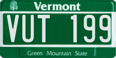 VT license plate VUT199
