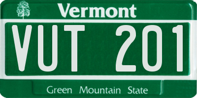 VT license plate VUT201