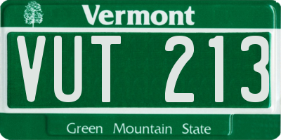 VT license plate VUT213