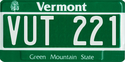 VT license plate VUT221