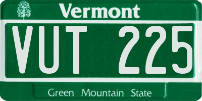 VT license plate VUT225