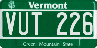 VT license plate VUT226