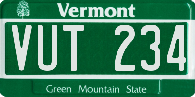 VT license plate VUT234