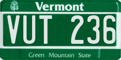 VT license plate VUT236