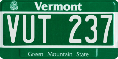 VT license plate VUT237