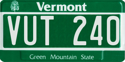 VT license plate VUT240
