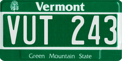 VT license plate VUT243