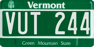 VT license plate VUT244