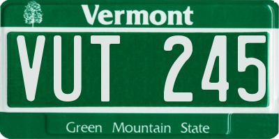 VT license plate VUT245