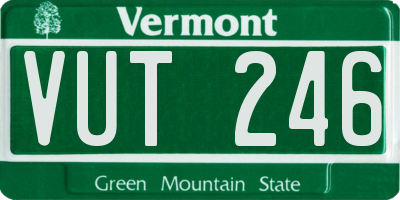 VT license plate VUT246