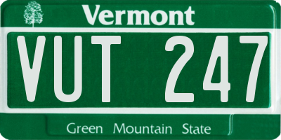 VT license plate VUT247