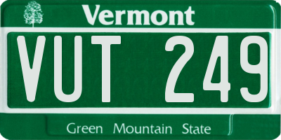 VT license plate VUT249