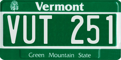 VT license plate VUT251