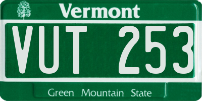 VT license plate VUT253