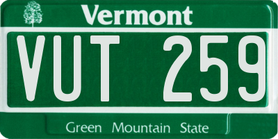 VT license plate VUT259