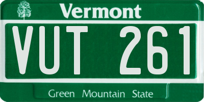 VT license plate VUT261