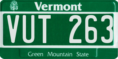 VT license plate VUT263