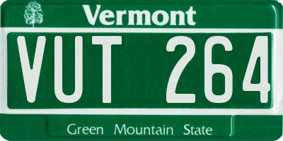 VT license plate VUT264