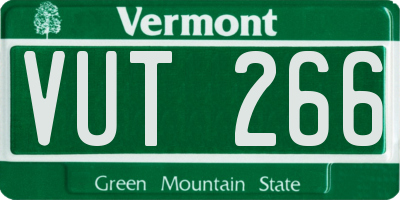 VT license plate VUT266