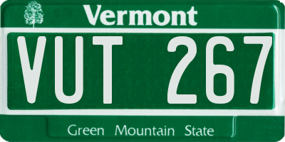VT license plate VUT267