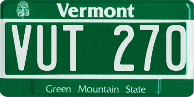 VT license plate VUT270