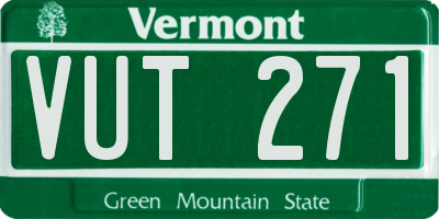 VT license plate VUT271