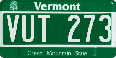 VT license plate VUT273