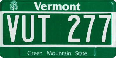 VT license plate VUT277