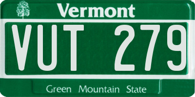 VT license plate VUT279
