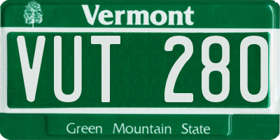 VT license plate VUT280