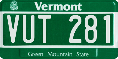VT license plate VUT281