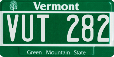 VT license plate VUT282
