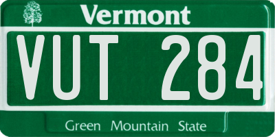 VT license plate VUT284